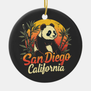 San Diego Kalifornien Retro-Sonnenuntergang Vintag Keramik Ornament