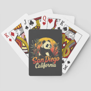 San Diego Kalifornien Retro-Sonnenuntergang Vintag Spielkarten