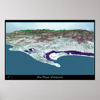 San Diego, Kalifornien, Satellitenposter Poster