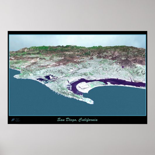 San Diego, Kalifornien, Satellitenposter Poster (Vorne)