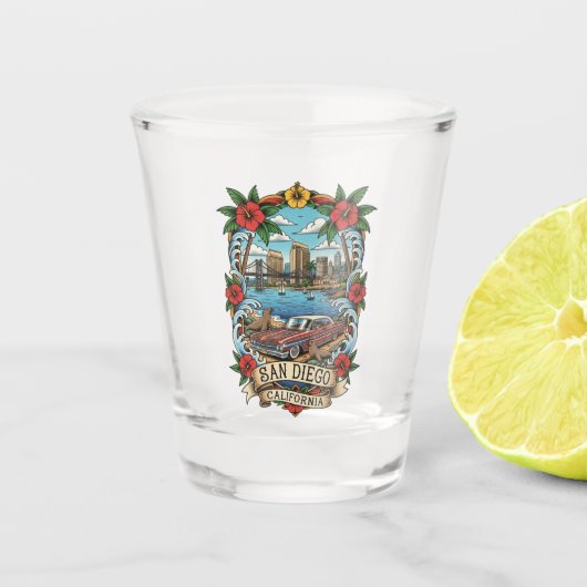 San Diego Kalifornien Schnapsglas (Vorderseite)