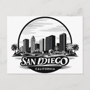 San Diego Kalifornien Skyline Feiertagspostkarte