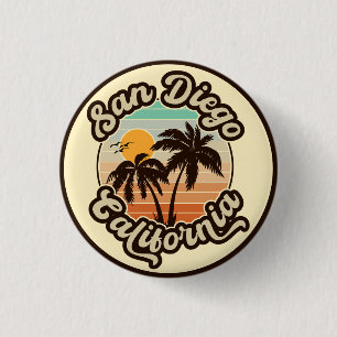San Diego Kalifornien Sonnenuntergang Palmbaum Sou Button