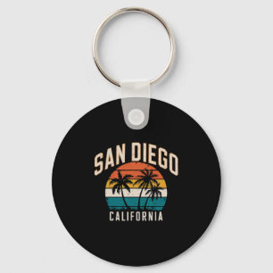 San Diego Kalifornien Sonnenuntergang Palmen Vinta Schlüsselanhänger