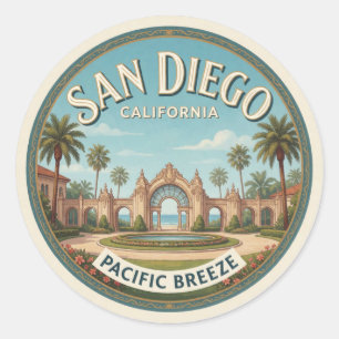 San Diego Kalifornien USA Pazifikküstenstadt Reise Runder Aufkleber