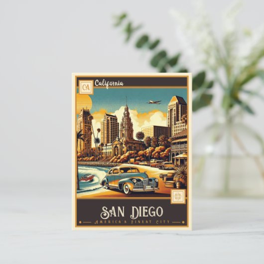 San Diego, Kalifornien | VINTAG Postkarte (Stehend Vorderseite)