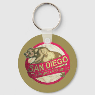 San Diego Kalifornien Vintage-Bären-Schlüsselanhän Schlüsselanhänger