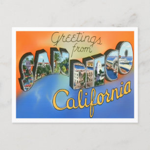 San Diego, Kalifornien Vintage Große Buchstaben Po Postkarte