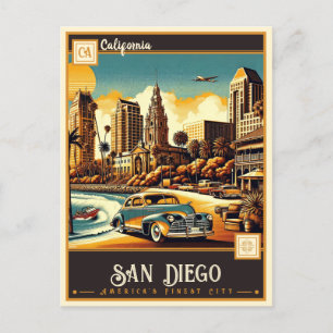 San Diego, Kalifornien Vintage Postkarte