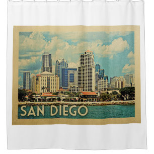 San Diego Kalifornien Vintage Reise Duschvorhang