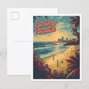 San Diego Kalifornien Vintage-Reiseillustration Postkarte