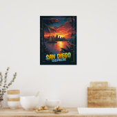 San Diego, Kalifornien - Vintager Stil Poster (Küche)