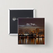 San Diego, kalifornische Skyline Button (Vorne & Hinten)