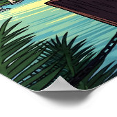 San Diego, kalifornische Skyline mit Möwe Poster (Ecke)