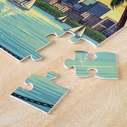 San Diego, kalifornische Skyline mit Möwe Puzzle (Seite)