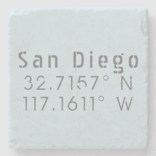 San Diego Latitude Länge Steinuntersetzer