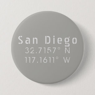 San Diego Latitude Längengrad Button