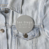 San Diego Latitude Längengrad Button (Beispiel)