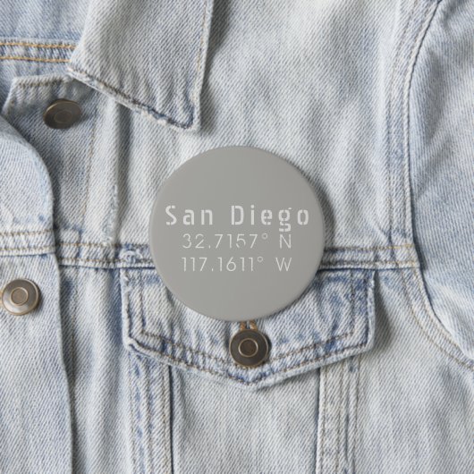 San Diego Latitude Längengrad Button (Beispiel)