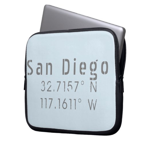 San Diego Latitude Längengrad Laptopschutzhülle (Vorderseite Links)