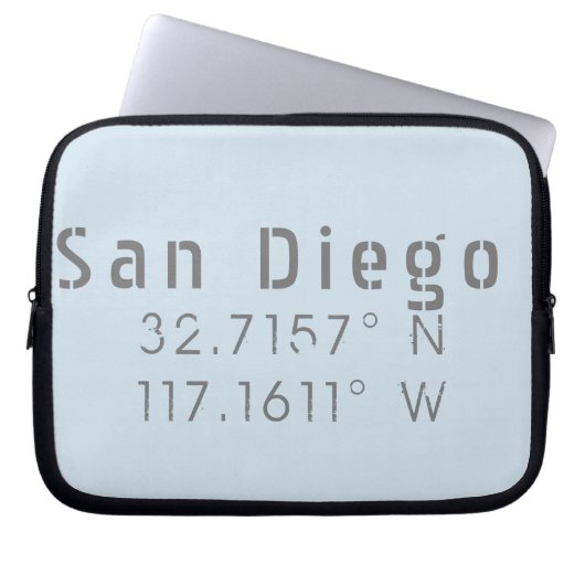 San Diego Latitude Längengrad Laptopschutzhülle (Vorderseite)
