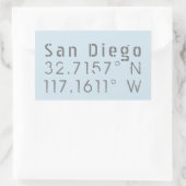 San Diego Latitude Längengrad Rechteckiger Aufkleber (Tasche)
