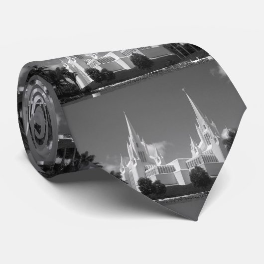 San Diego LDS Tempel in Schwarzweiss Krawatte (Gerollt)