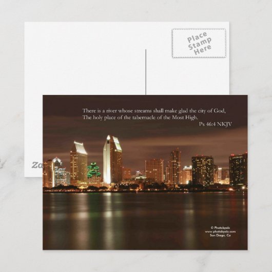 San Diego Lights Postkarte (Vorne/Hinten)