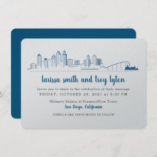 San Diego Moderne Stadt Hochzeit Einladung