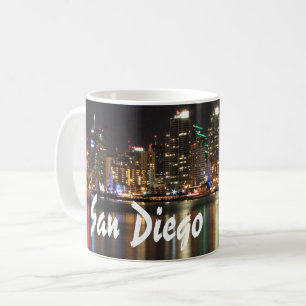 San Diego Night Skyline Stadtansicht Kaffeetasse