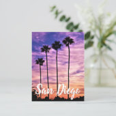 San Diego Palm Tree Sunset Feiertagspostkarte (Stehend Vorderseite)