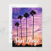 San Diego Palm Tree Sunset Feiertagspostkarte (Vorne/Hinten)