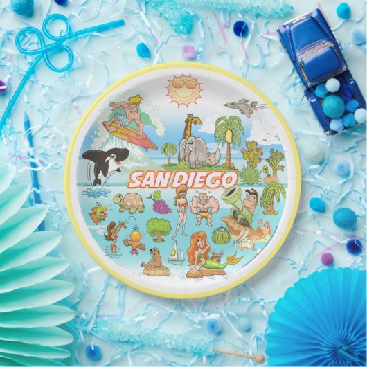 San Diego Papierplatte Pappteller (Party)