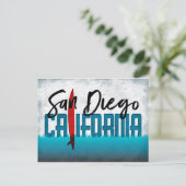 San Diego Postcard California Surfboard Postkarte (Stehend Vorderseite)