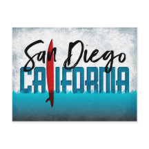 San Diego Postcard California Surfboard