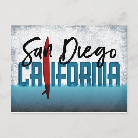 San Diego Postcard California Surfboard Postkarte (Vorderseite)