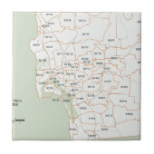 San Diego Postleitzahl-Karte Fliese (Vorderseite)