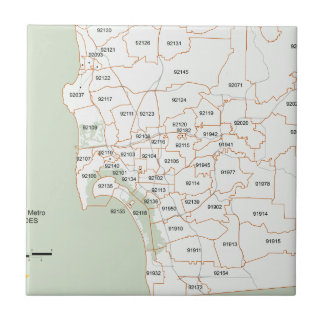 San Diego Postleitzahl-Karte Fliese