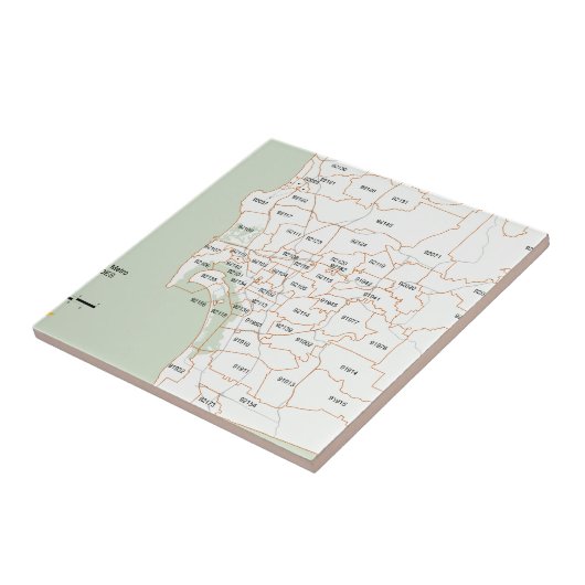 San Diego Postleitzahl-Karte Fliese (Seite)