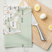 San Diego Postleitzahl-Karte Geschirrtuch (Viertel Falte)