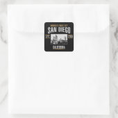 San Diego Quadratischer Aufkleber (Tasche)