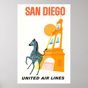 San Diego Reiseplakat Kalifornien Druck Vereinigt Poster