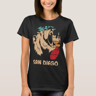 San Diego Retro Bear Roaring San Diego T-Shirt