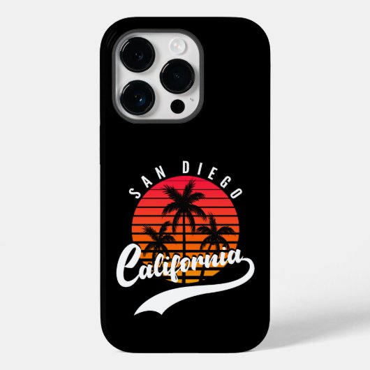 San Diego Retro Case-Mate iPhone 14 Pro Fall Hülle (Rückseite)