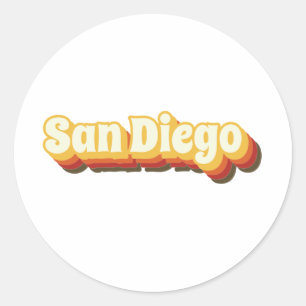 San Diego Retro Vintage Text Runder Aufkleber