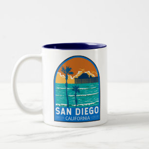 San Diego Rodelbahn mit Aussicht Vintag Zweifarbige Tasse