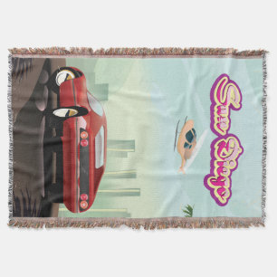 San Diego rotes Sportauto 1988 Reiseplakat Decke