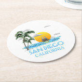 San Diego Runder Pappuntersetzer (Angewinkelt)