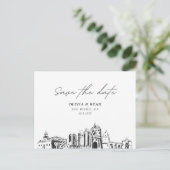 San Diego Save the Date Postcard Wedding Postkarte (Stehend Vorderseite)