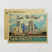 San Diego Save the Date Vintage Postkarten (Vorne/Hinten)